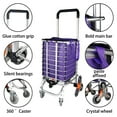thumbnail image 3 of REGALWOVEN Folding Shopping Cart Utility Lightweight Stair Climbing Grocery Cart with Rolling Swivel Wheels, 3 of 7