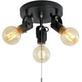 thumbnail image 1 of Luz de Techo Empotrada de 3 Luces con Cadena de Tracción, Techo Industrial de Cocina con Cabezal de Luz Giratorio, Foco de Cadena de Tracción Negro para Recámara Pasillo Cocina Lavandería, 1 of 8