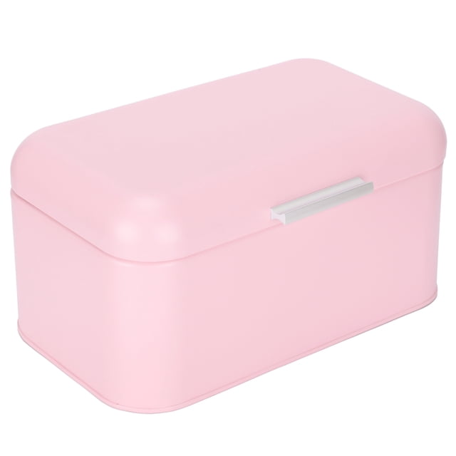 Bread Storage Box,Pink Iron Bread Container Bread Organizer Kitchen Supplies Eco-Friendly Materials