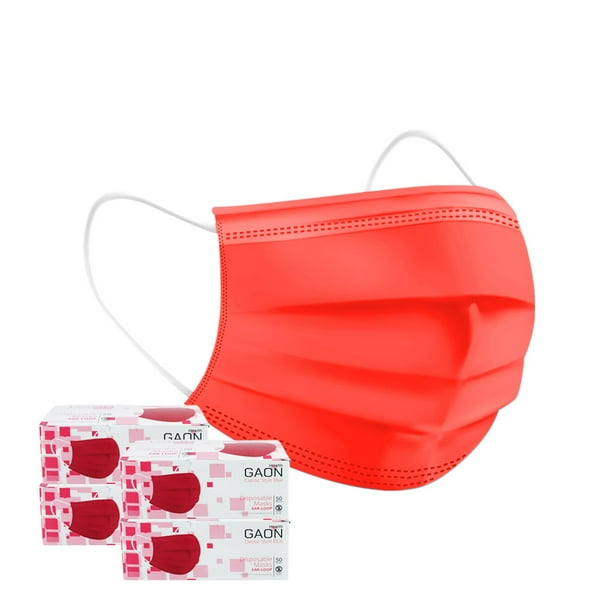 Cubrebocas Tricapa Gaon 200pz Rojo
