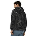 thumbnail image 4 of Kdxio Abstract Black And White Waves Print Men Hoodies Casual Hoodies for Men with Zip Pockets Full Zip Long Sleeve Sweatshirt Sports Hooded Jacket-Small, 4 of 5