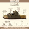 thumbnail image 2 of Cushionaire Lane Cork Footbed Sandals for Women – Comfortable Double Buckle Slip-On with Genuine Suede Footbed & Arch Support Slides for Women Footwear, 2 of 18