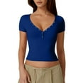 thumbnail image 2 of Njagoc3 Grab This Season's Hottest Ladies' Solid Color Round Neck Short Sleeve T - Shirt for Summer, 2 of 6