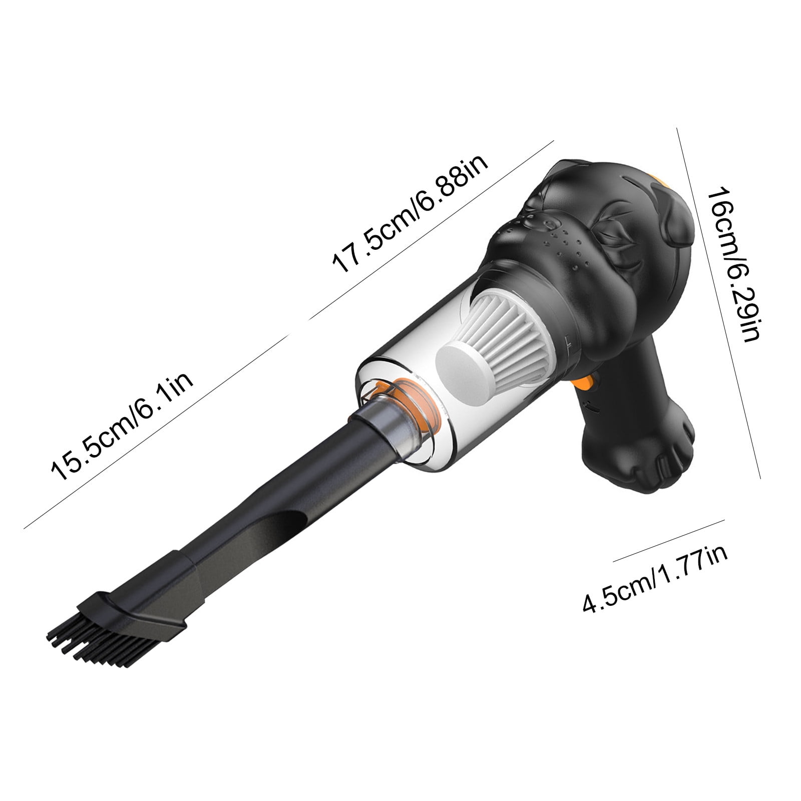 Portable USB Car Vacuum Cleaner, 4000Pa Suction, 200ml Capacity, Handheld Mini Dust Buster with Accessories for Car & Home Cleaning, 45W, 3.7V, 36000rpm
