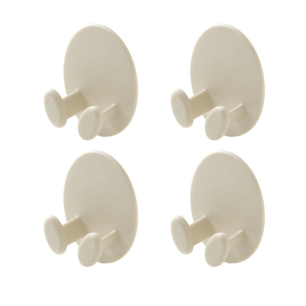 Gancho adhesivo de 4 piezas Gancho de cable de enchufe ovalado Soporte de enchufe adhesivo multifuncional Organizador de cables Estante de almacenamiento Colgador de llaves (Albaricoque)