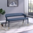 thumbnail image 2 of Pemberly Row Contemporary Soft Navy Finish Vegan Leather Bench, 2 of 7