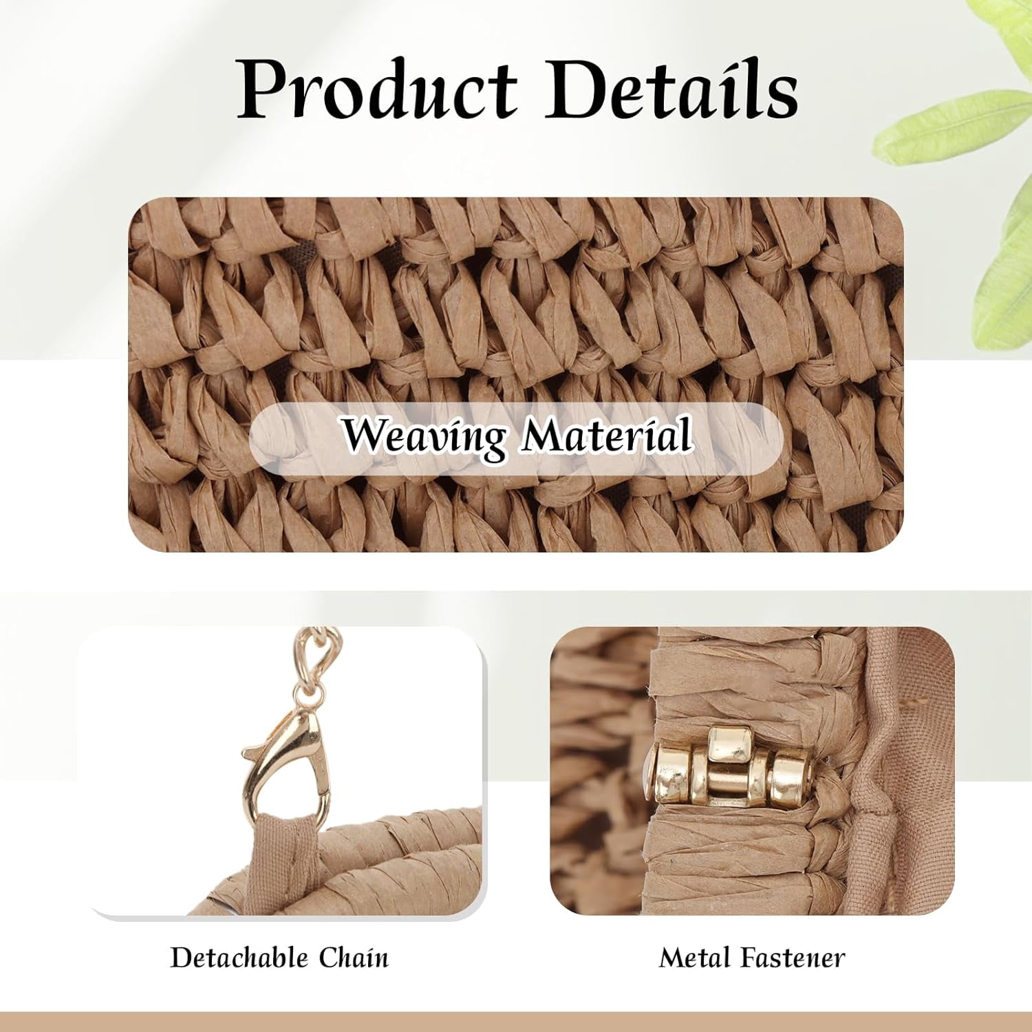 CAILDANL Straw Dumpling Clutch Purse Summer Vacation Beach Crossbody Bag for Women Pouch Straw Woven Handbag