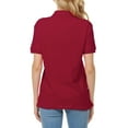 thumbnail image 7 of Basico Burgundy Polo Collared Shirts For Women 100% Cotton Short Sleeve Golf Polo Shirts For Women and Juniors, 7 of 7