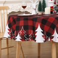 thumbnail image 1 of BeesClover Nappe à Carreaux Rouge et Noire Nappes de Noël Lavables Tissu Résistant à l'Eau Élégance Nappe de Table en Polyester pour Fêtes de Noël Table de Dîner des Fêtes, 1 of 9