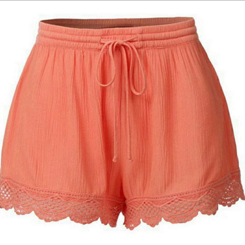 Plus Size Summer Women Casual Beach Shorts Ladies Sports Shorts Cotton ...