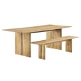 thumbnail image 2 of Modway Amistad 86" Wood Dining Table and Bench Set in Oak, 2 of 6