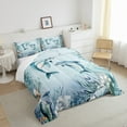 thumbnail image 3 of Dolphin Comforter Set Teal Blue Ocean Beach Coastal Bedding Comforter Sets Full,Starfish Octopus Tentacles Quilt Underwater Creature Coral Duvet Insert,Kawaii Fish Room Decor, 3 of 5