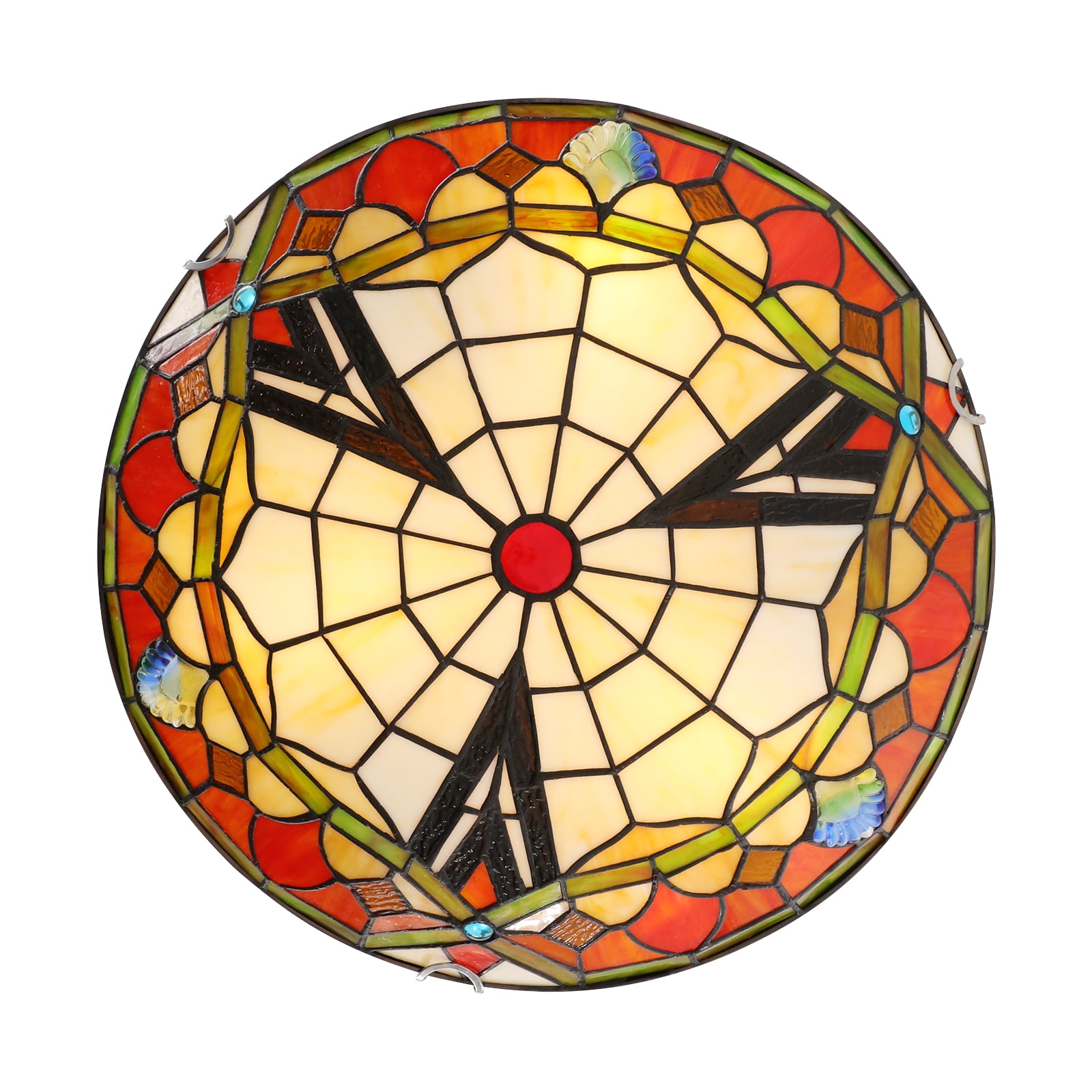Stained Glass Ceiling Light, Ceiling Light Fixture for ‎Indoor 15.74*4.72in