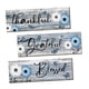 thumbnail image 3 of Juego de 3 letreros rústicos de madera para colgar, decoración de pared para baño, letrero de madera, margaritas Azul Blanco, 3 of 9