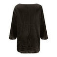 thumbnail image 4 of HOWPAY Beach Cover ups for Women Crochet Knit Hollow out Bathing Suit Coverup Long Sleeve Swimwear Dress Summer Vacation Clothes Black XL, 4 of 6