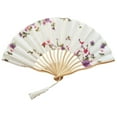 thumbnail image 2 of Performance Hand Fan Japanese Style Tassel Vintage Stage Performance Flower Print Party Dance Folding Fan Party Favors, 2 of 8