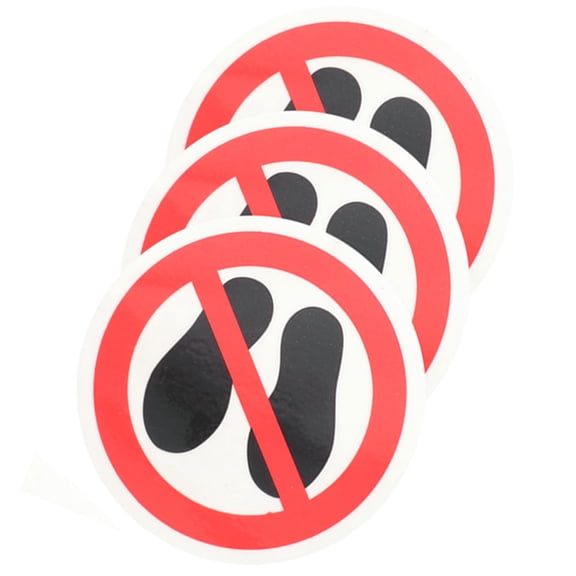3 Pcs No Step Sign Fallout Do Not Step on Stickers Safety Signs 6.00X6.00X0.10CM