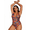 Multicolor, variant on Women's White Halter Bikini Set with Cutout Top & Tropical Leaf Shorts, Large Size Swimwear for Summer Beach Pool