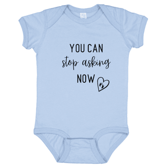 Bubvorie You Can Stop Asking Now Baby Bodysuit, Funny Pregnancy Announcement Infant Shirt, New Baby Reveal Gift