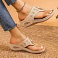 thumbnail image 5 of LOVZFMLL Sandals for Women 2025 Fashion Cut Out Flip Flops Thongs Slip On Summer Casual Outdoor Beach Vacation Comfort Walking Sandals Beige 8.5, 5 of 9