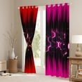 thumbnail image 3 of Geometric Honeycomb Curtains 30%-50% Blackout Neon Red Pink Black Stripes Curtains & Drapes Bedroom,Gradient Ombre Window Curtains Beehive Hexagon Window Treatments, 3 of 6