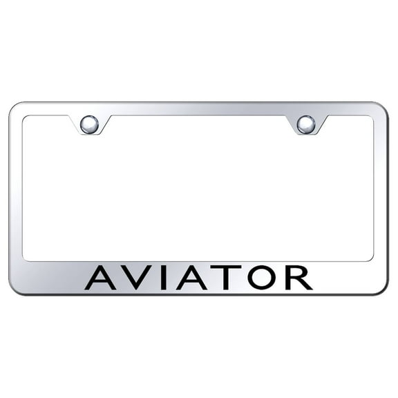 Lincoln Aviator Laser Etched Logo Stainless Steel License Plate Frame (Chrome)