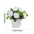 thumbnail image 3 of Arreglo de mini rosas artificiales en maceta cuadrada blanca | Decoración de escritorio con flores artificiales para el hogar y la oficina | Plantas florales de seda realistas con follaje, 3 of 7