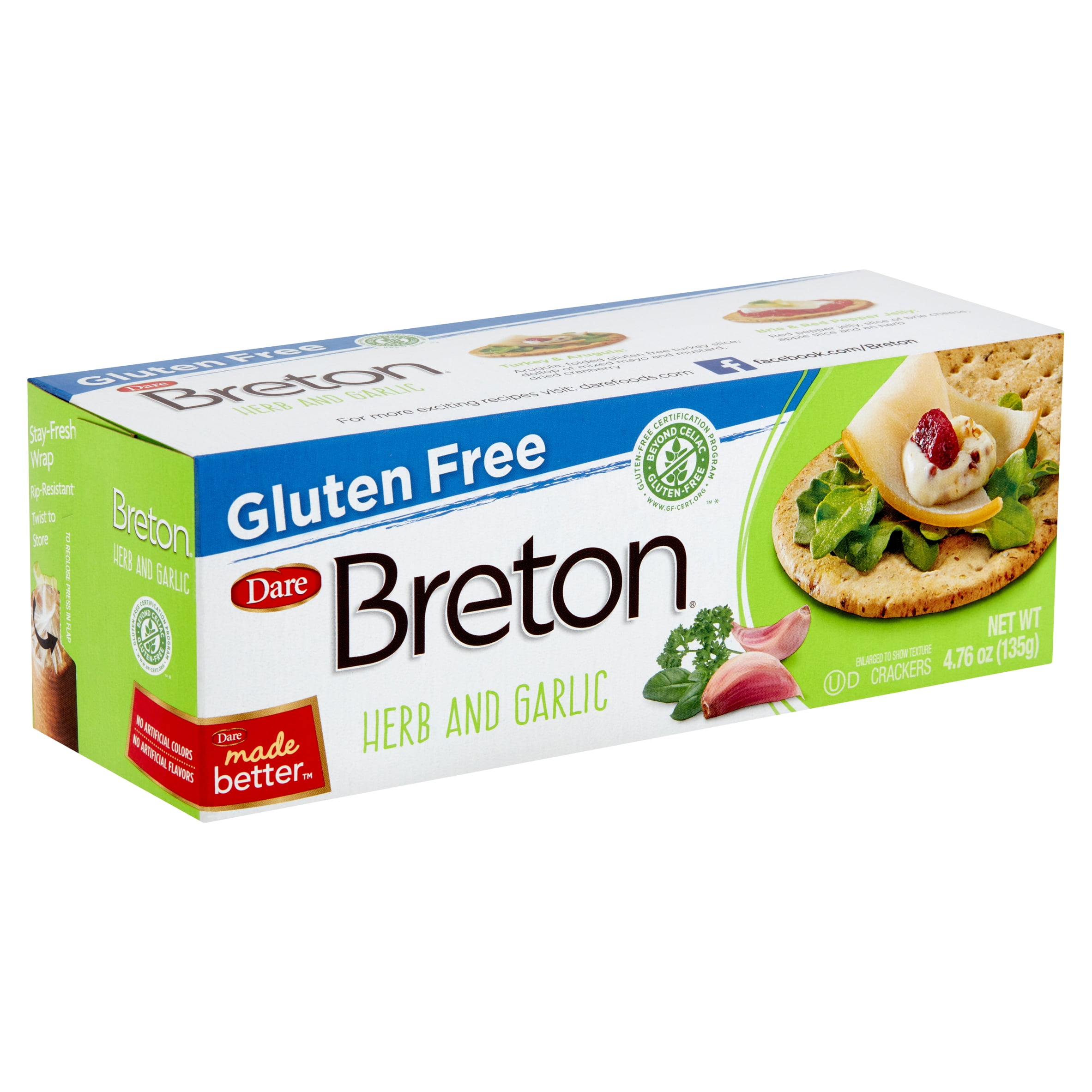 Dare Breton Gluten Free Herb and Garlic Crackers, 4.76 oz