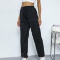 thumbnail image 6 of Idoravan Women's Plus Size Pants Womens Casual Loose Overalls Black Pocket Straight Leg Pants, 6 of 6