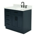 thumbnail image 5 of Ariel Hepburn 37 In. Right Offset Oval Sink Vanity With 1.5 In. Carrara White Countertop In Midnight Blue, 5 of 10