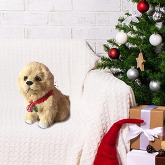 Modelo de Perro de Simulación, Juguete para Mascotas Presente, Regalos de San Valentín para Niños, Modelo de Mascotas, Adorno para Dormitorio, Sofá, R Marrón claro