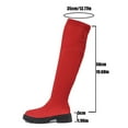 thumbnail image 4 of Wowcloth Winter Fashion Casual Mesh Stretch Over-the-Knee Boots for Women – Comfortable Round Toe with Chunky Low Heel, Solid Color Design for Winter Outfits, 4 of 9