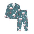 thumbnail image 1 of Balery Flamingo Conjunto de Pijama con Estampado para Mujer, Conjunto de Dos Piezas con Manga Larga, Ropa de Dormir Suave con Bolsillos, Pijamas Cómodos-X-Large, 1 of 7