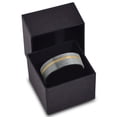 thumbnail image 3 of P. Manoukian Tungsten Wedding Band Ring 7mm for Men Women Black & 18K Yellow Gold Plated Pipe Cut Brushed Polished Lifetime Guarantee Size 10.5, 3 of 4