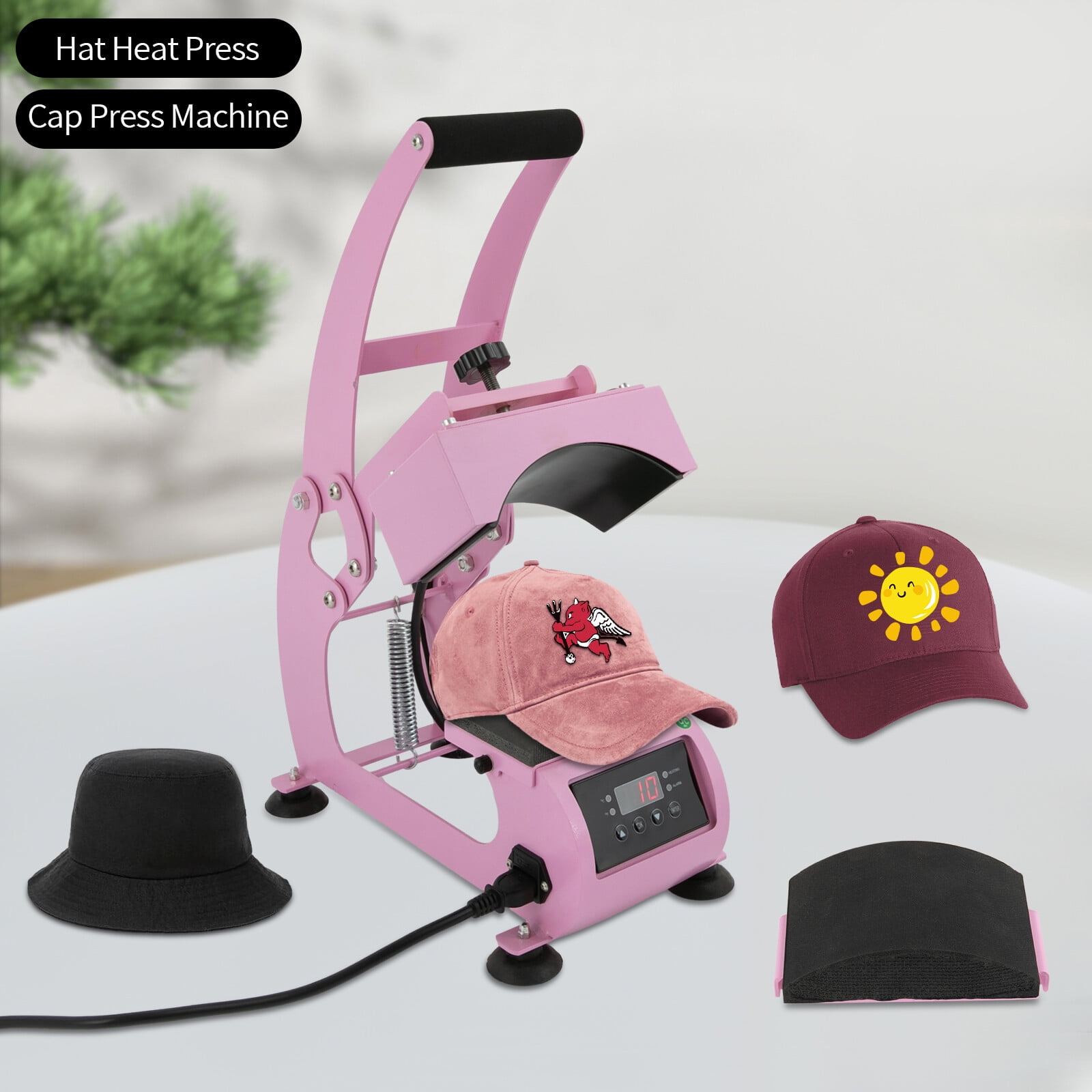 Hat Heat Press Machine, Press with Timer & Temperature Control, 2-in-1 Hat Heat Press Machine