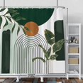 thumbnail image 2 of Abstract Mid Century Shower Curtain Bohemia Tropical Leaf Modern Minimalist Shower Curtain for Bathroom Green Bath Accessory Art Decor Fabric Durable Shower Curtain with Hooks 72x72 Inches, 2 of 6