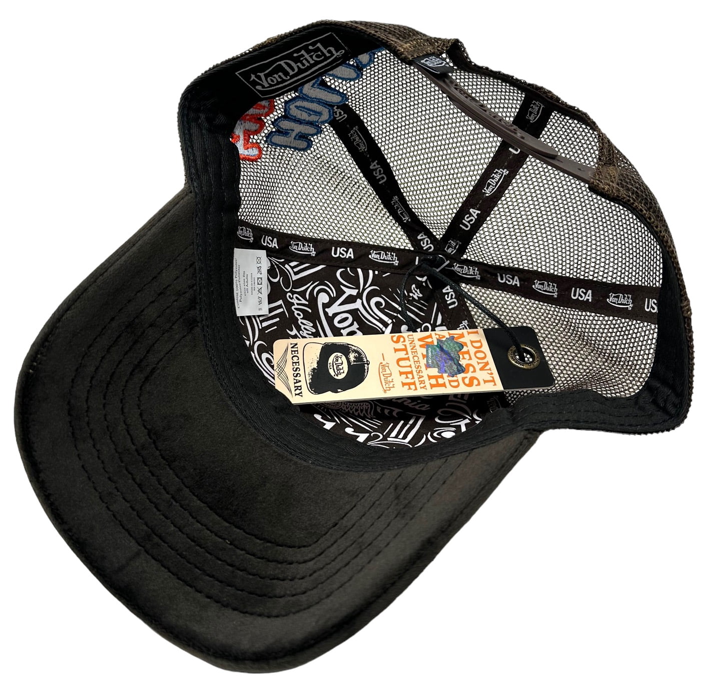 Von Dutch Trucker Hat Brown Hollywood Velvet Embroidered  display picture 2