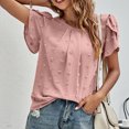 thumbnail image 4 of T-Shirts For Women Sevevn Women's Fashion Short Sleeves Round Neck Solid Color Loose Tops Blouse Knitted Sweater, 4 of 8