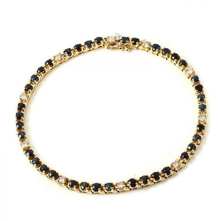 Foreli 4.2CTW Sapphire And Diamond 14K Yellow Gold Bracelet MSRP$11420.00