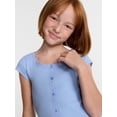 thumbnail image 4 of Wonder Nation Girls' Lace and Button Front Top with Short Sleeves, Sizes 4-18 & Plus, 4 of 5