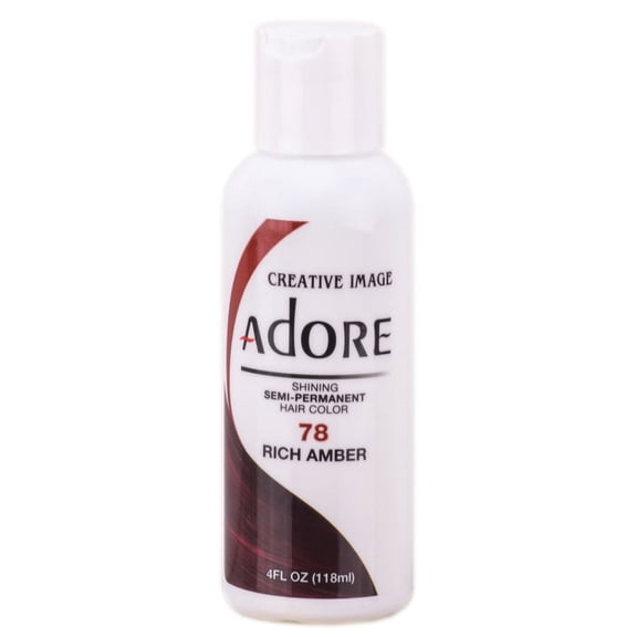 78 Rich Amber , Adore Shining Semi Permanent Hair Color , Hair Scalp Head - Pack of 1 w/ SLEEKSHOP Teasing Comb