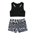 thumbnail image 4 of DPOIS Kids Girls Athletic Workout Outfit Tank Tops with Shorts Set for Exercise Black 3-4, 4 of 7