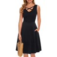 thumbnail image 4 of Vestido sin mangas con tirantes y cuello en V para mujer, informal, con bolsillos sólidos Pompotops ghjkhdj3404, 4 of 9