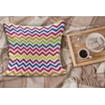 thumbnail image 2 of Chevron Fluffy Throw Pillow Cushion Cover, Chevron Pattern Colorful Rainbow Inspired Fun Enjoyment Design, Decorative Square Accent Pillow Case, 40" x 40", Multicolor, by Ambesonne, 2 of 5