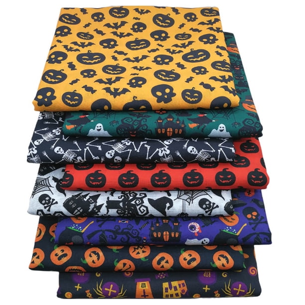 Tela con estampado digital para Halloween para costura y patchwork DIY. Material de poliéster para manualidades. Suministros textiles para patchwork.