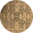 thumbnail image 1 of Ahgly Company Indoor Round Oriental Brown Industrial Area Rugs, 3' Round, 1 of 4