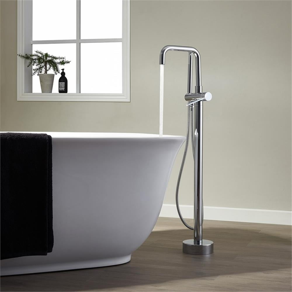 Vinnova 109215-BTF-PC Delara Freestanding Chrome Tub Faucet with Hand Shower, Polished Chrome