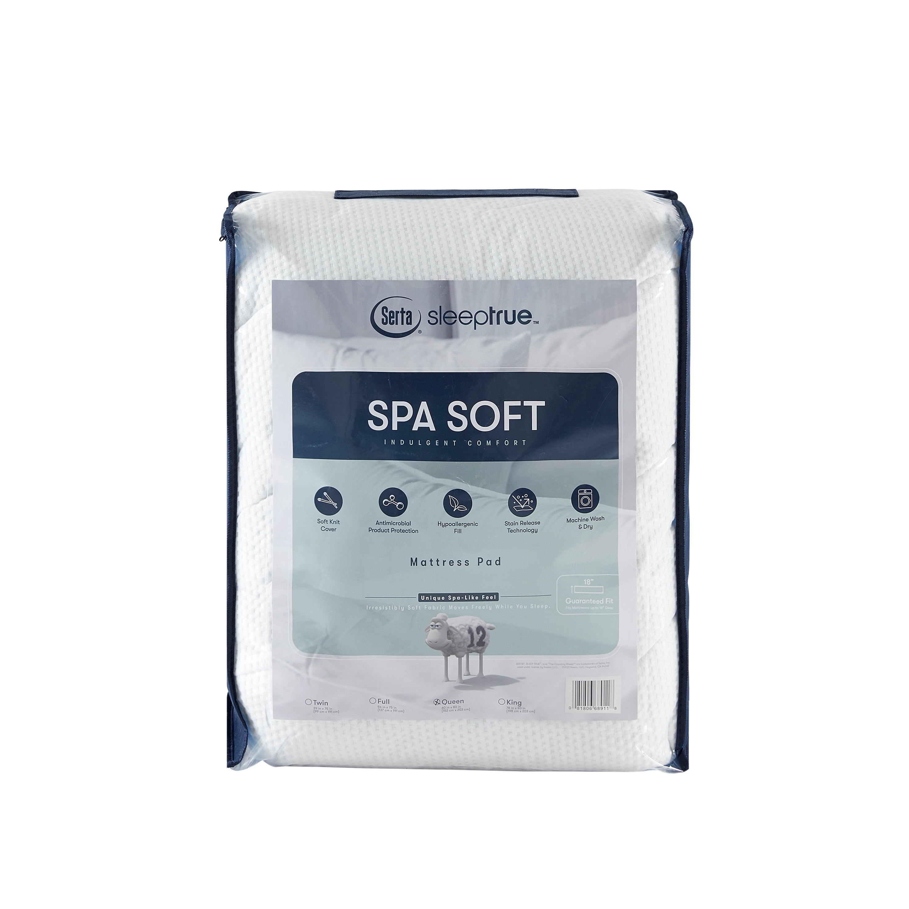Serta SleepTrue Spa Soft Indulgent Comfort Mattress Pad, King