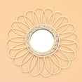 thumbnail image 6 of HEMOTON 1PC Rattan Art Mirror Cane Woven Mirror Wall Hanging Mirror Photography Prop for Home Hotel Shop, 6 of 8