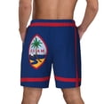 thumbnail image 2 of Men's Flag Of Guam Swim Trunks with Compression Liner Bathing Suit Swimwear, 2 of 6